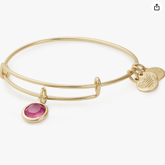 Alex and Ani Expandable Bangle Birthday October Birthstone Rose Crystal Gold - Picture 2 of 8